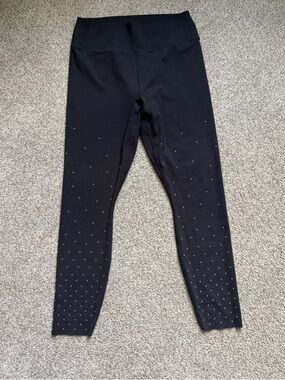 Black Leggings with Rhinestone Accent